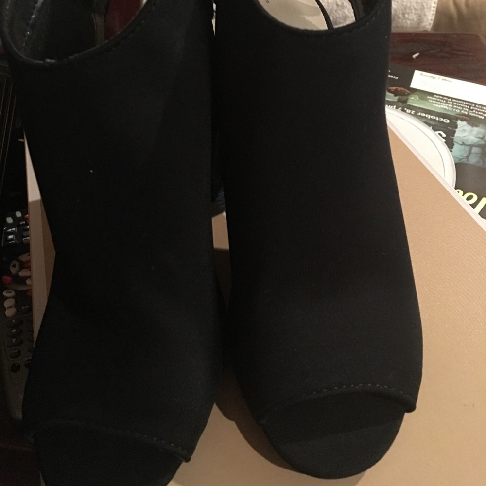Peep toe booties